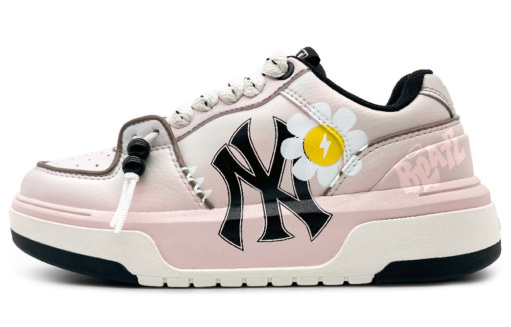 MLB Chunky Liner Wear-Resistant Height Increasing Low-Top Skateboard Shoes Unisex Pink