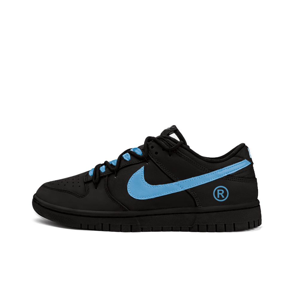 Nike Dunk Slip-Resistant Cushioning Abrasion-Resistant Low-Top Skateboard Shoes Unisex Black Blue