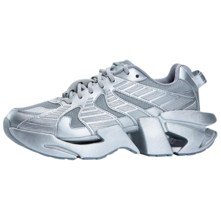 FILA Space Anti-Slip Wear-Resistant Low-Top Casual Shoes Men's Liquid Silver