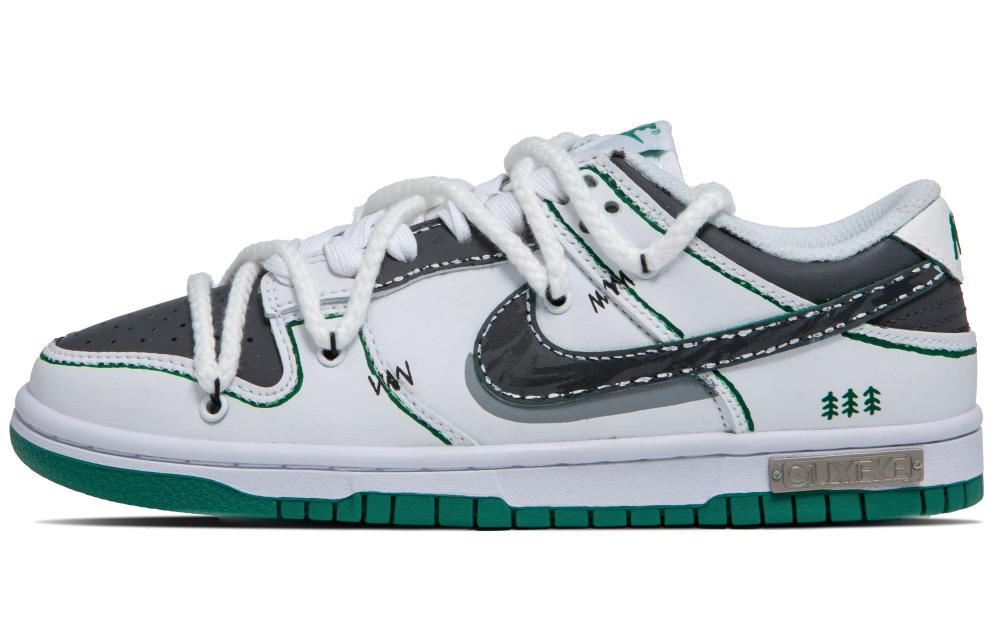Nike Dunk Jungle Walks Anti-Slip Wear-Resistant Low-Top Skateboard Shoes Men's White Green