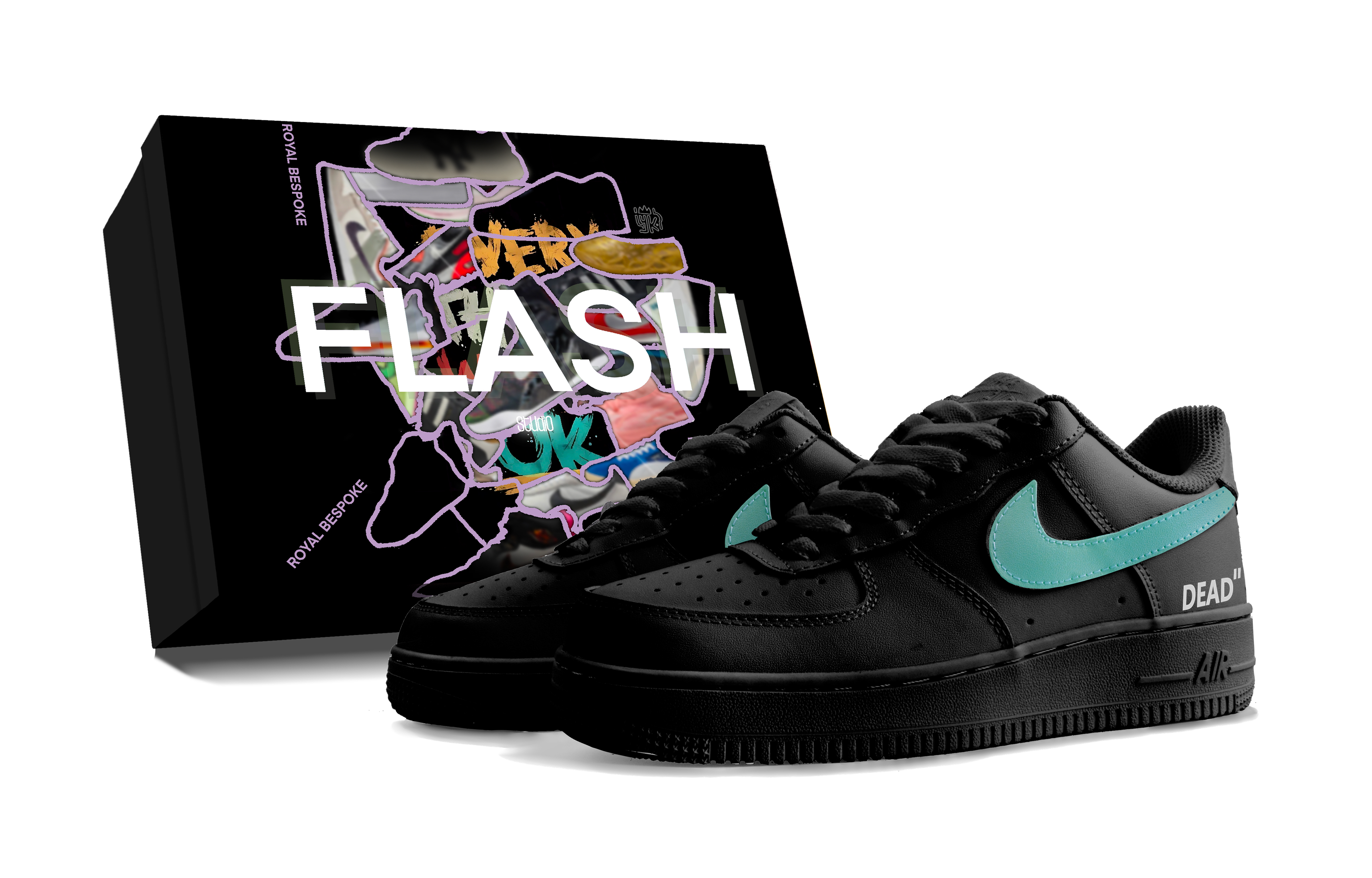 Nike Air Force 1 West Coast, Box Included, Blue Abrasion Resistant Low top Skateboard Shoes Unisex Black Blue