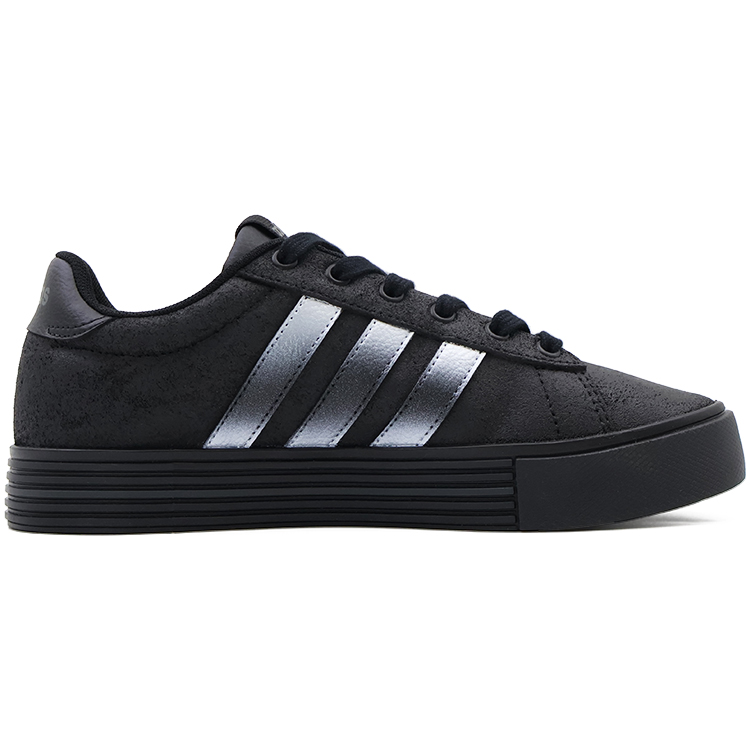 Adidas Daily 4.0 Abrasion Resistant Low Top Skateboard Shoes Unisex Black Silver