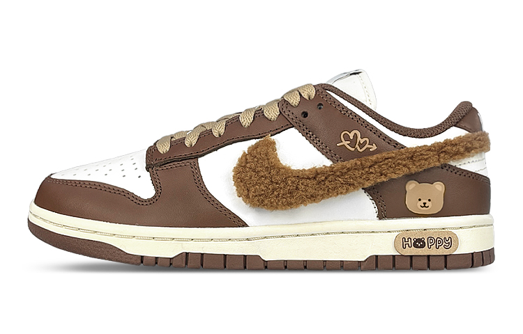 Nike Dunk Low-Top Skateboard Shoes Women's White Brown