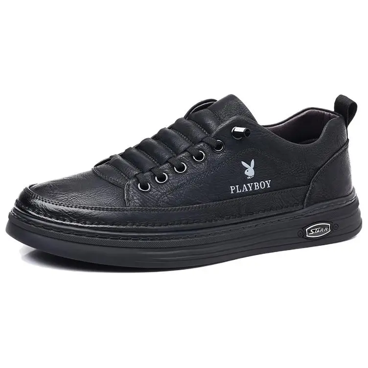 Playboy Skateboard Shoes Men's Low top Black, Khaki