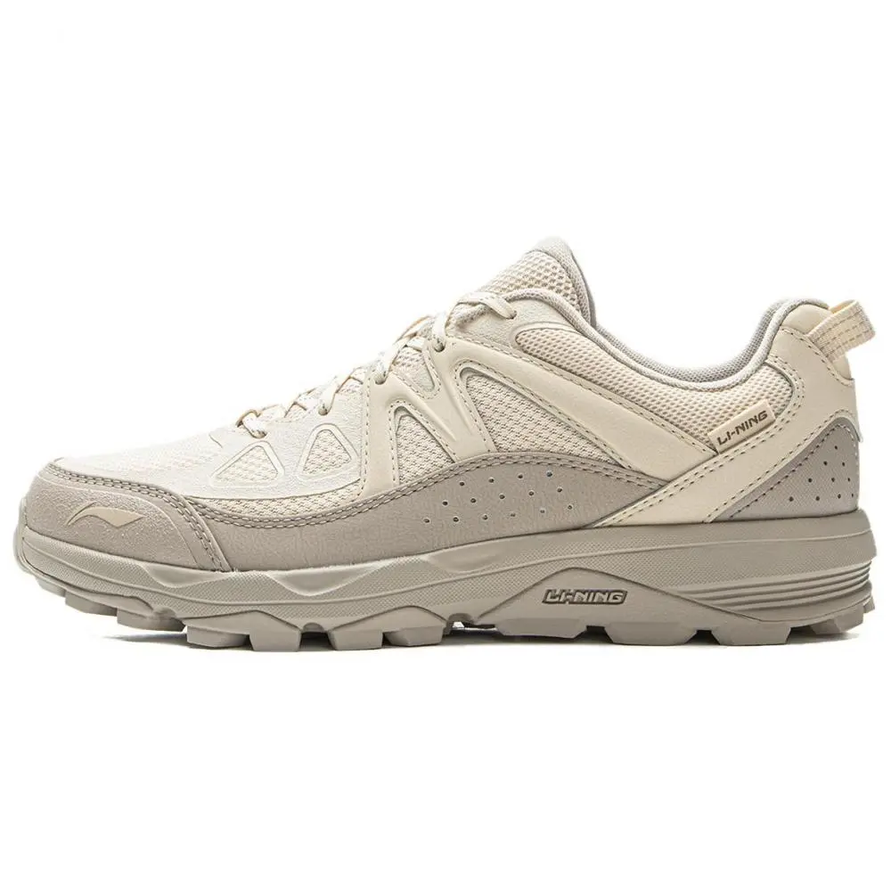 LiNing Gundam Cushioning Abrasion Resistant Breathable Low top Casual Running Shoes Women's Sand Gravel Dust Smoke Gray