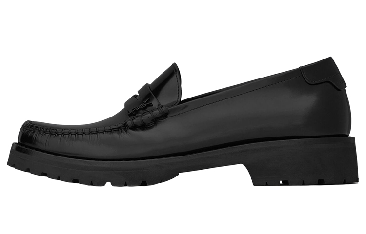 SAINT LAURENT Monogram Slip On Penny Loafers Women's