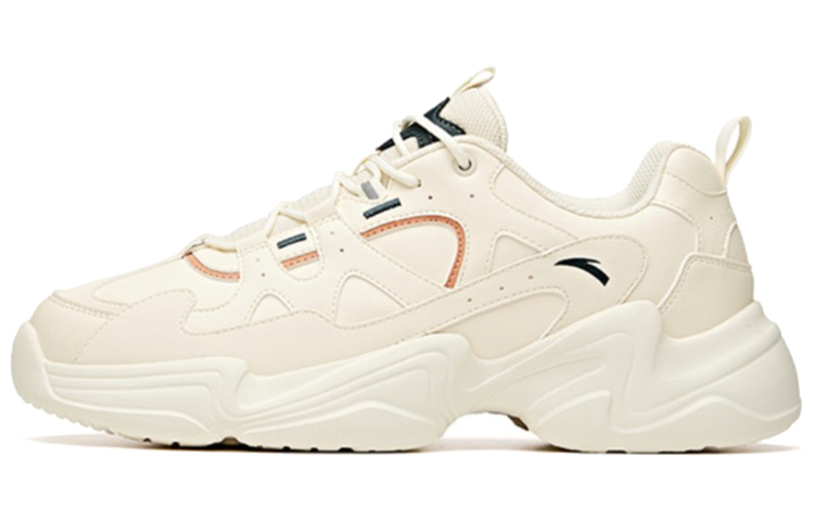 Anta Life Collection Shock Absorbers Slip Resistant Abrasion Resistant Low Top Chunky Sneakers Men's Light Beige White