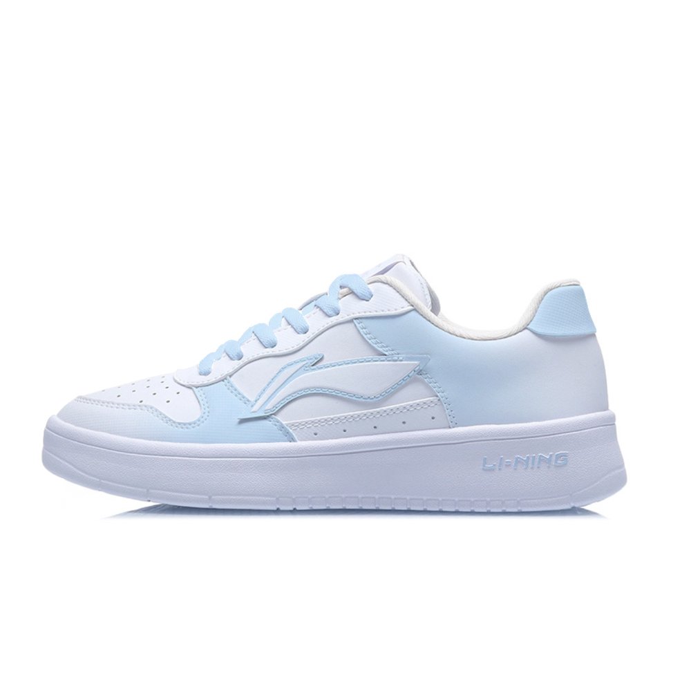 LiNing Pontoon Boats Abrasion Resistant, Lightweight, And Breathable Low Top Skateboard Shoes Men's White Blue