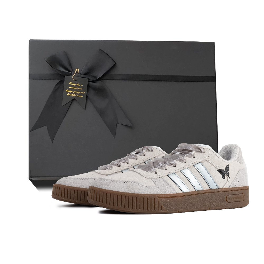 Adidas Neo D PAD Silver Mist Butterfly Non slip Lightweight Low Top Skateboard Shoes Unisex Silver Gray