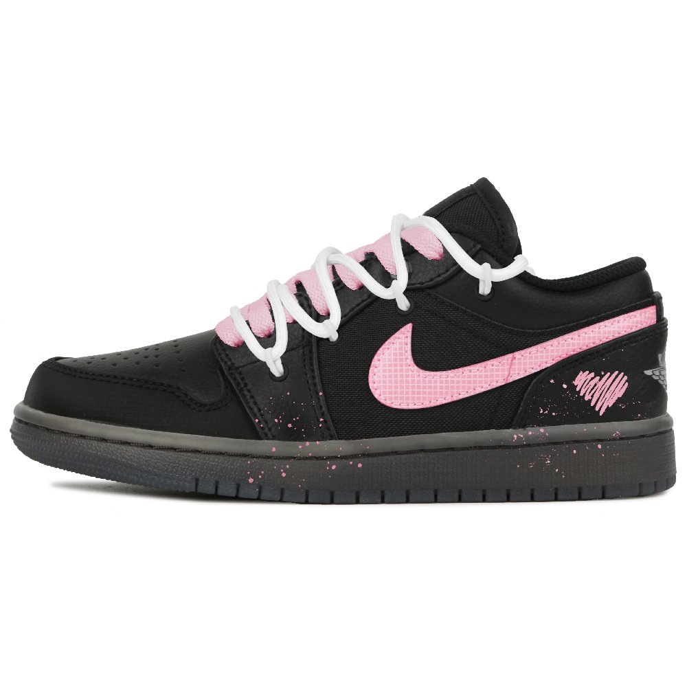 Jordan Air Jordan 1 Abrasion Resistant Low Top Vintage Basketball Shoes Unisex Black
