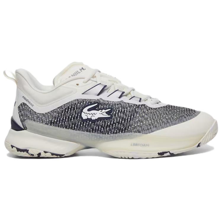 LACOSTE Abrasion Resistant Low Top Tennis Shoes Men's Ecru купить в интернет-магазине Yoocart с быстрой доставкой по России.