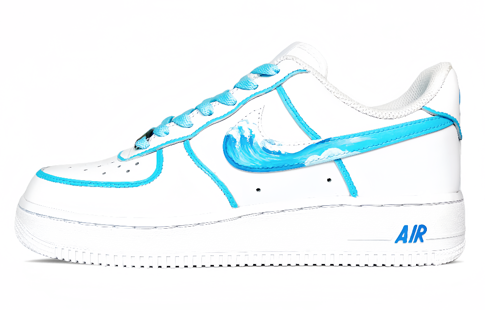 Nike Air Force 1 Low-Top Skateboard Shoes Men's Blue White