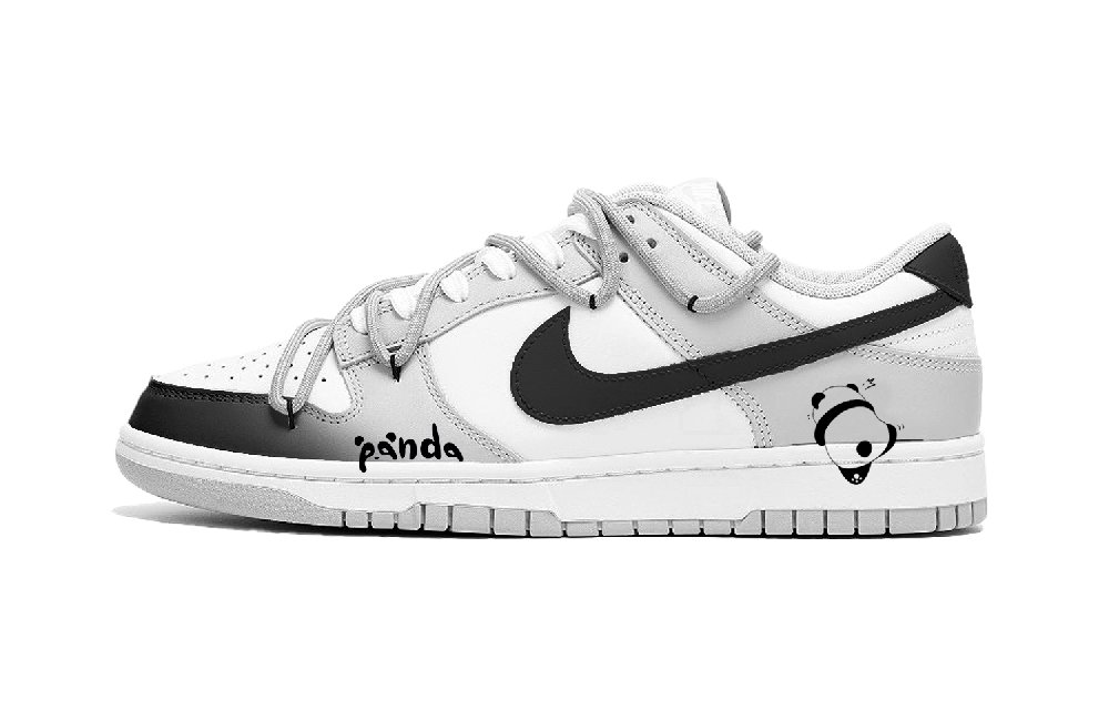 Nike Dunk Slip-Resistant Cushioning Wear-Resistant Lightweight Low-Top Skateboard Shoes Women's White Gray Black