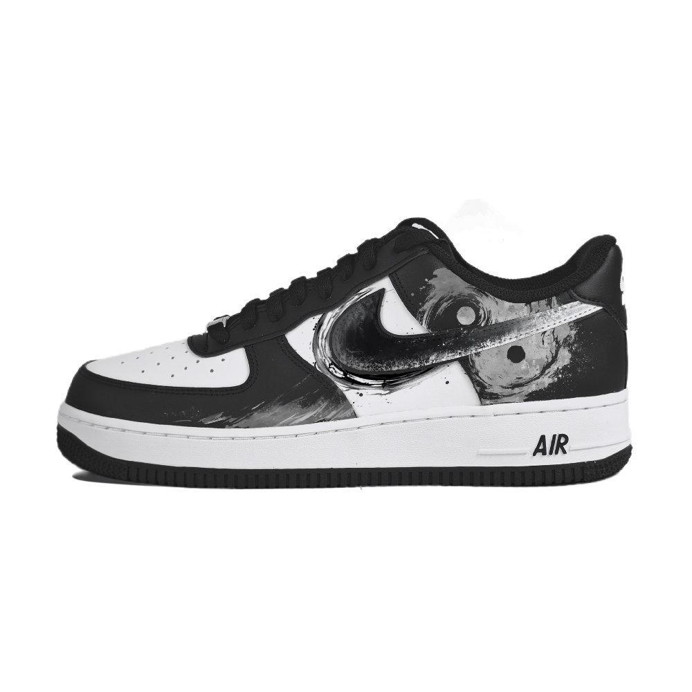 Nike Air Force 1 Abrasion Resistant Low Top Skateboard Shoes Unisex White Black