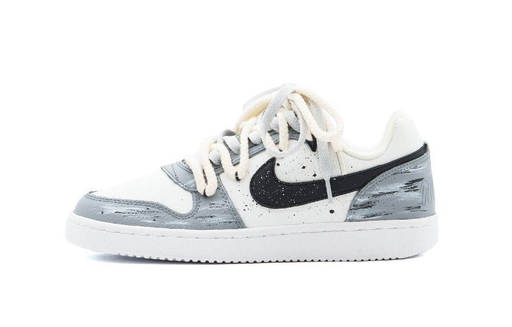 Nike EBERNON Abrasion Resistant Low Top Skateboard Shoes Unisex Gray White