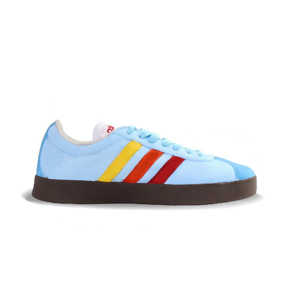 Adidas Neo VL Court Lifestyle Lightning Rainbow Dash Slip Resistant Low Top Skateboard Shoes Unisex Blue