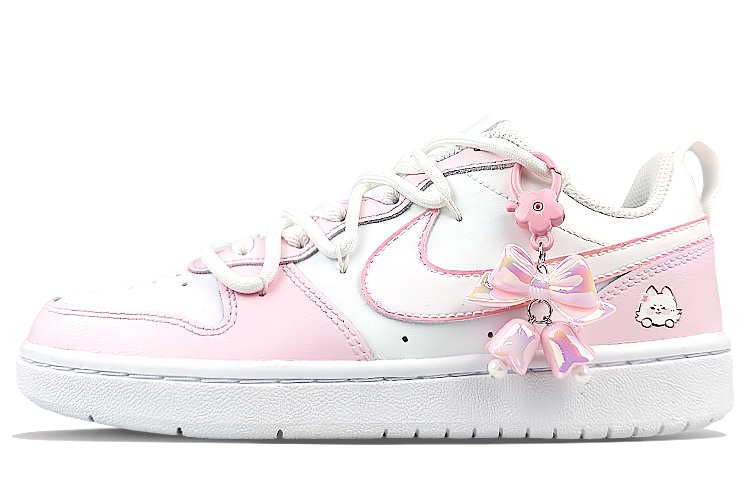 Nike Court Borough Slip Resistant, Abrasion Resistant, Lightweight Low top Skateboard Shoes GS Pink White