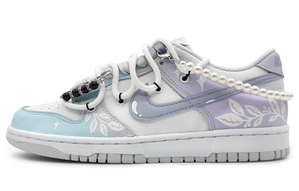 Nike Dunk Low Wear-Resistant Slip-Resistant Low-Top Skateboard Shoes GS Blue Purple