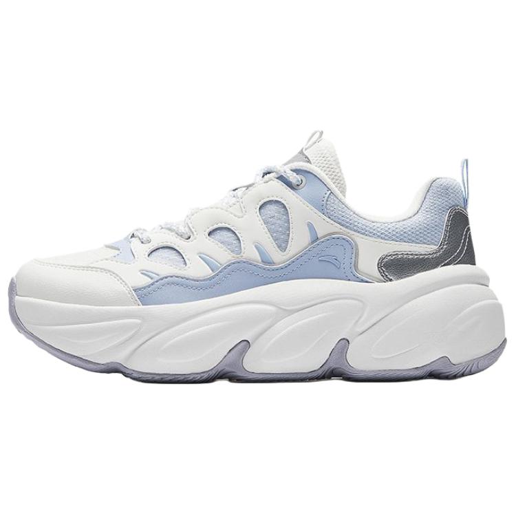 Anta Abrasion Resistant Breathable Height Increasing Low Top Casual Shoes Women's White Blue