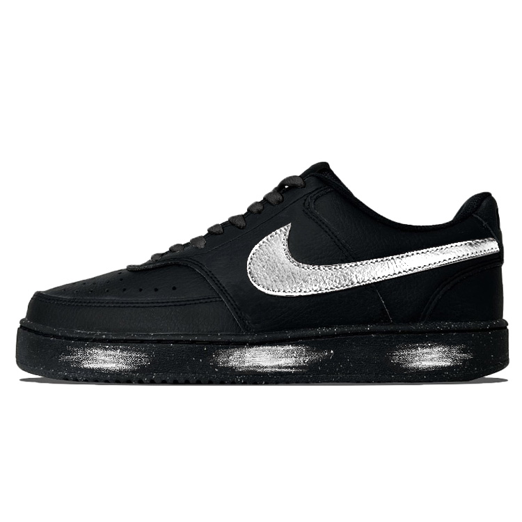 Nike Court Vision 1 Anti Slip Wear Resistant Low Top Skateboard Shoes Unisex Black White