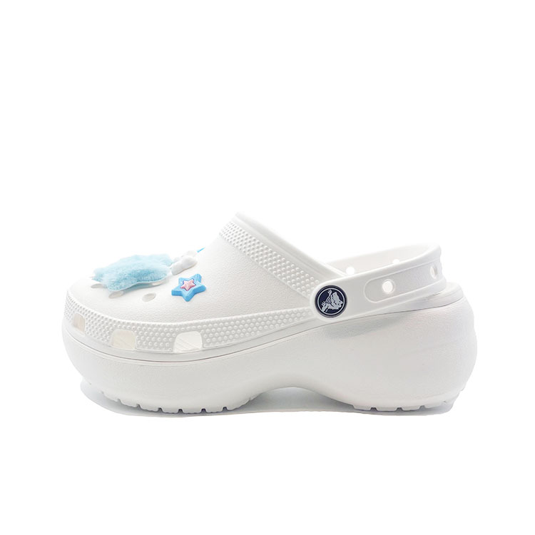 Crocs Classic Platform Lined Clog Underwater World, Cute Campus Clogs Unisex White