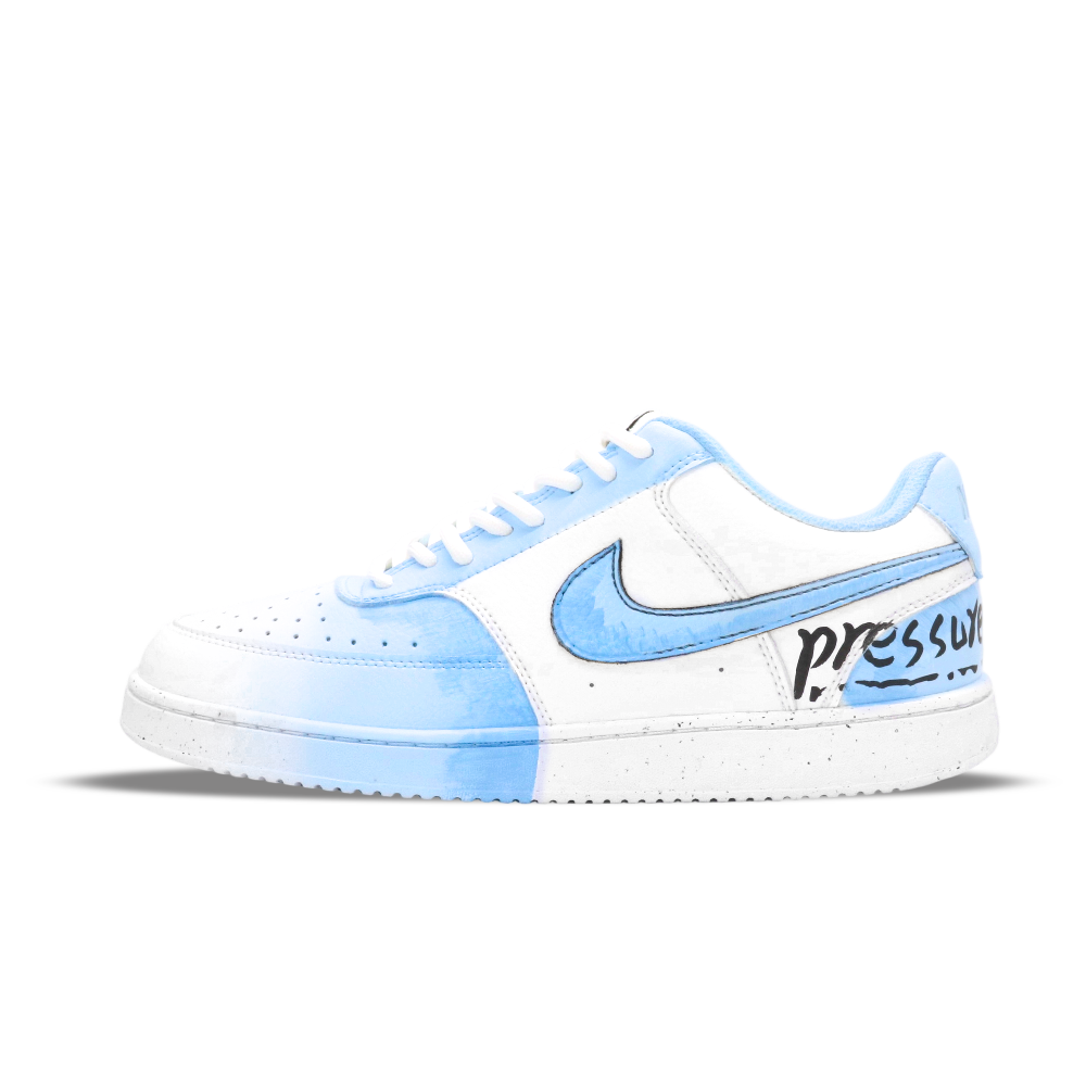 Nike Court Vision 1 Mist Island Sound Wave Lightweight And Breathable Low Top Skateboard Shoes Men's Blue White