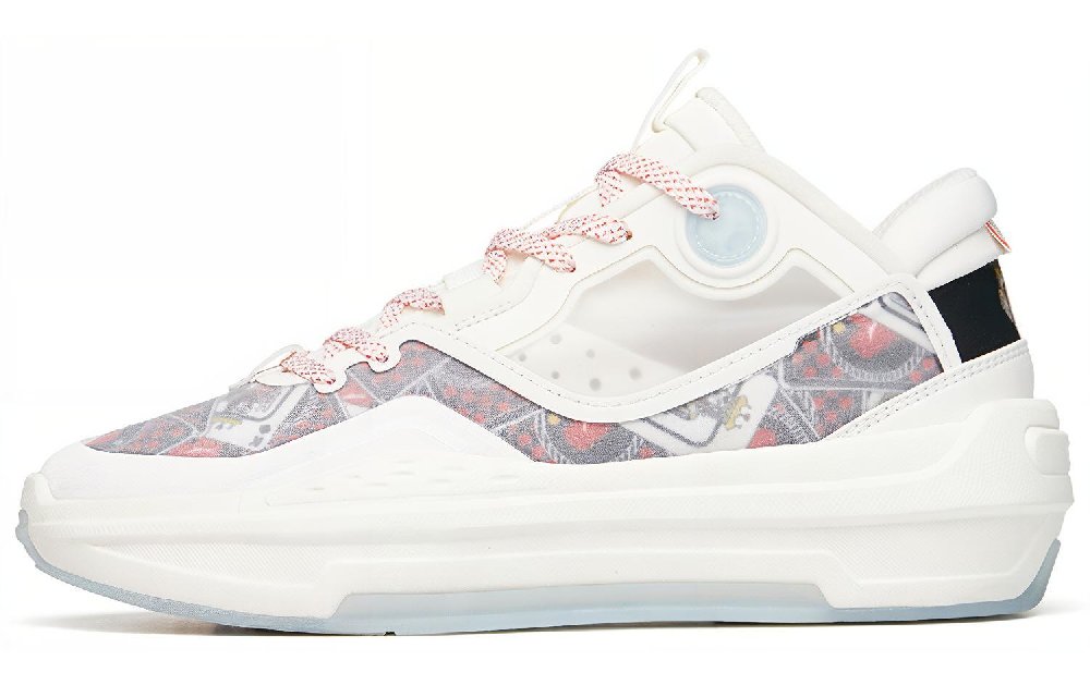 ANTA C37 2.0 Skateboard Shoes Men Mid-Top Ivory White/University Red