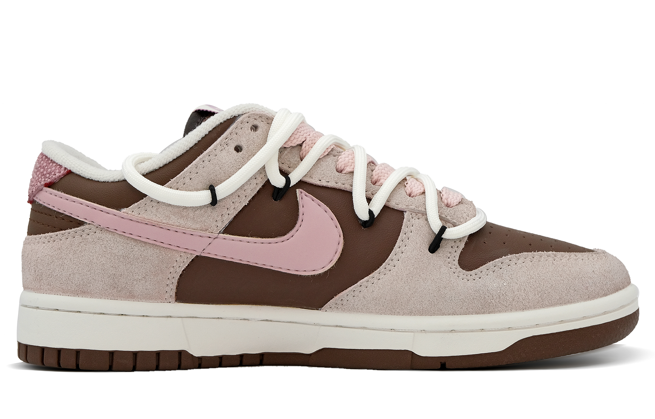 Nike Dunk Abrasion Resistant Low Top Skateboard Shoes Unisex Pink Umber