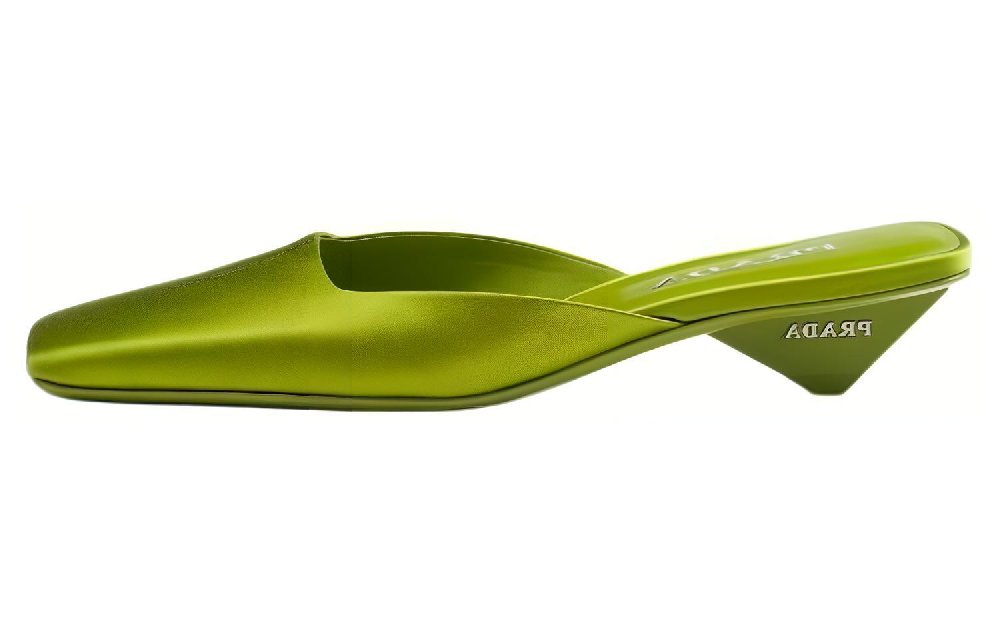 PRADA Rubber Sole Closed Toe Slippers Women's Green
