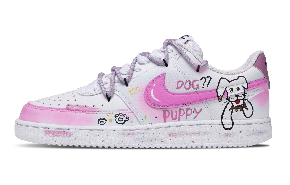 Nike Court Vision 2 Slip Resistant Cushioning Quick Dry Abrasion Resistant Low top Skateboard Shoes Unisex Light Pink