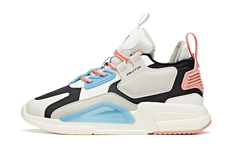 Anta Life Collection Anti-Slip Wear-Resistant Low-Top Skateboard Shoes Women's White Black Blue Red