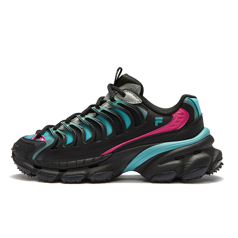 FILA FUSION BRACKET Starship Shoes Slip Resistant, Breathable, Moisture Wicking Low Top Casual Shoes Women's Black Blue