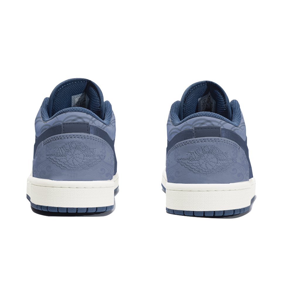 Jordan Air Jordan 1 Abrasion-Resistant Low-Top Vintage Basketball Shoes Men's Haze Blue