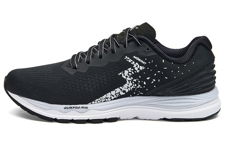 361° Cushioning Breathable Abrasion Resistant Slip Resistant Low Top Running Shoes Men's Carbon Black White