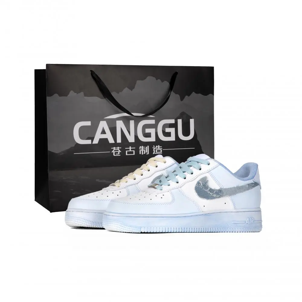 Nike Air Force 1 Abrasion Resistant Low top Skateboard Shoes Unisex Blue