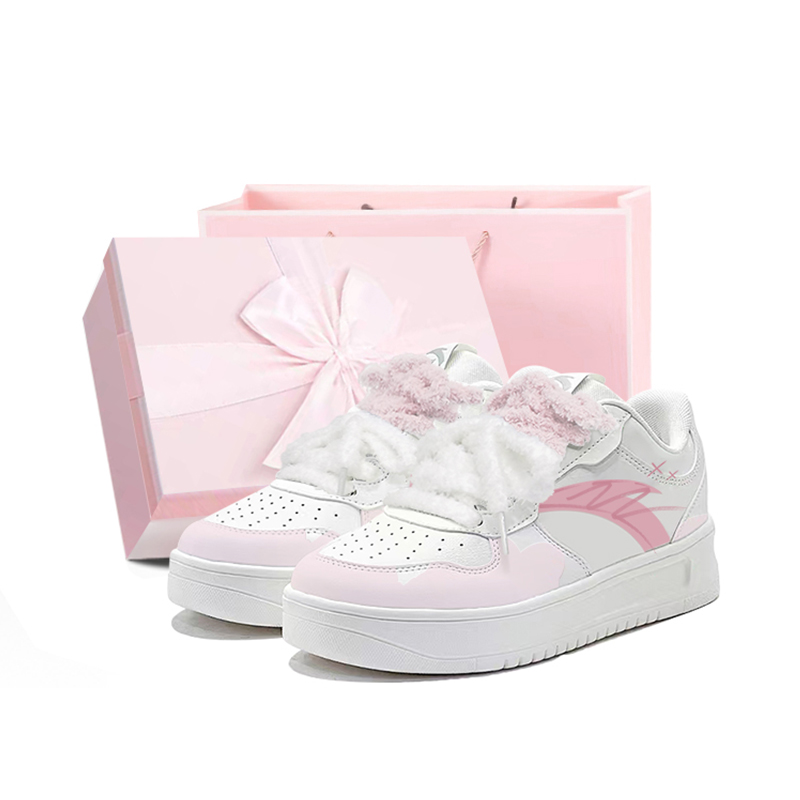 Anta Relaxed Anti Slip Wear Resistant Low Top Skateboard Shoes Unisex Pink