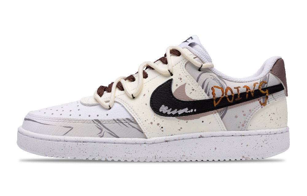 Nike Court Vision Anti-Slip And Wear-Resistant Lightweight Low-Top Skateboard Shoes Men's Yellow Brown