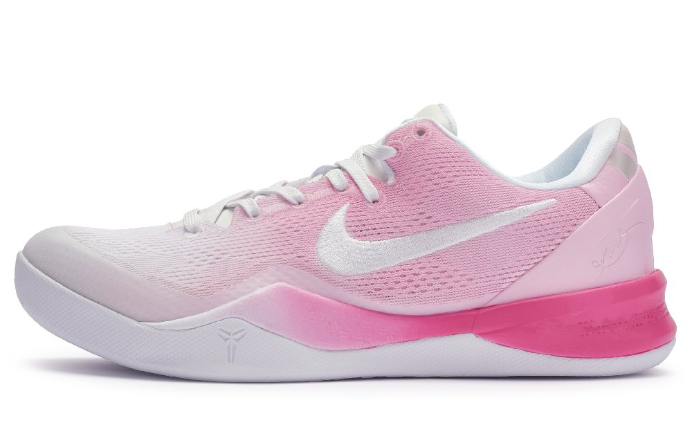 Nike Kobe 8 Cushioning Anti-Slip And Wear-Resistant Low-Top Basketball Shoes Unisex Pink White