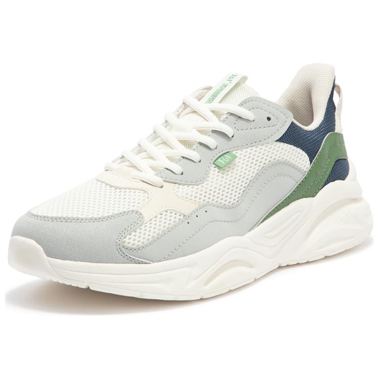 361° Abrasion Resistant Low Top Casual Shoes Men's White Gray Green