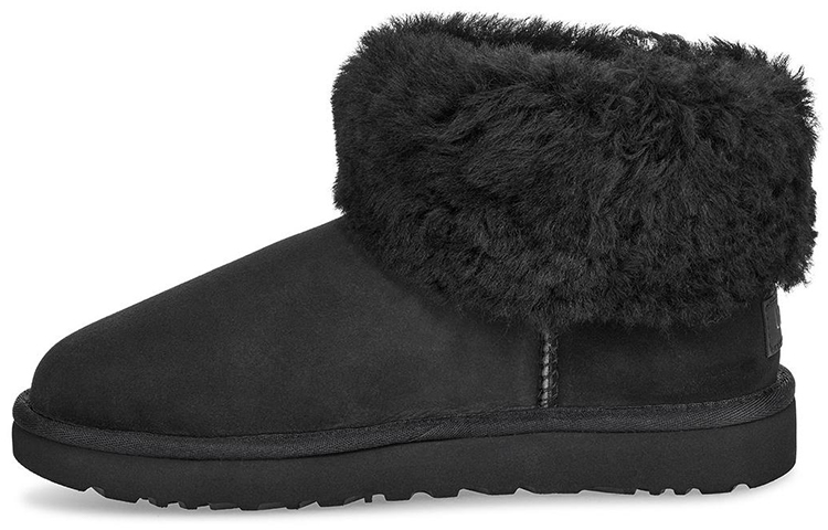 UGG Classic Mini Fluff Fleece Lined Black Women's