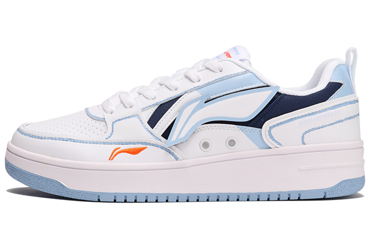 LiNing Low Top Skateboard Shoes Men's White Blue