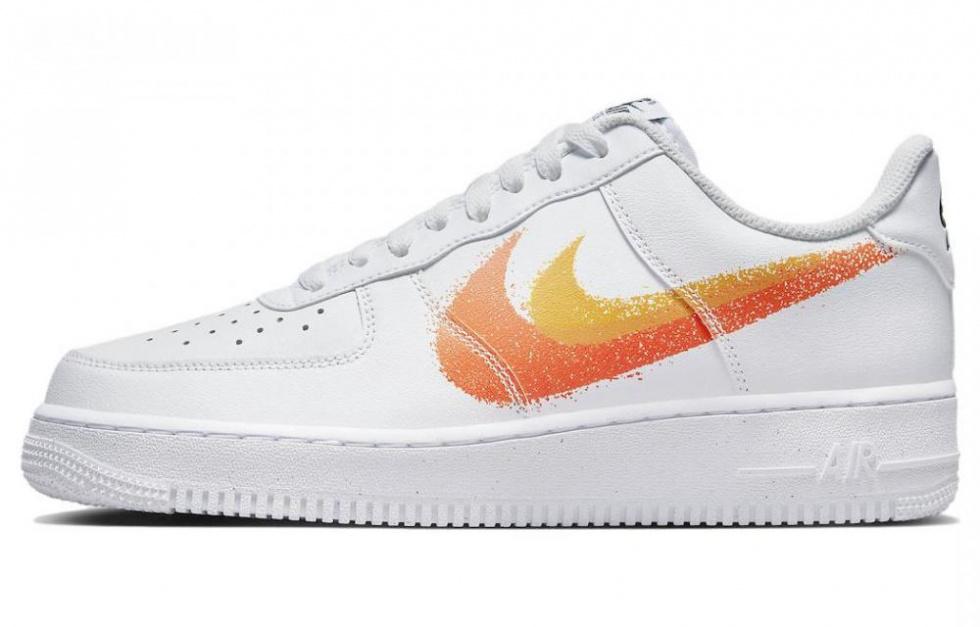 Nike Air Force 1 Low '07 Spray Paint Swoosh White Safety Orange