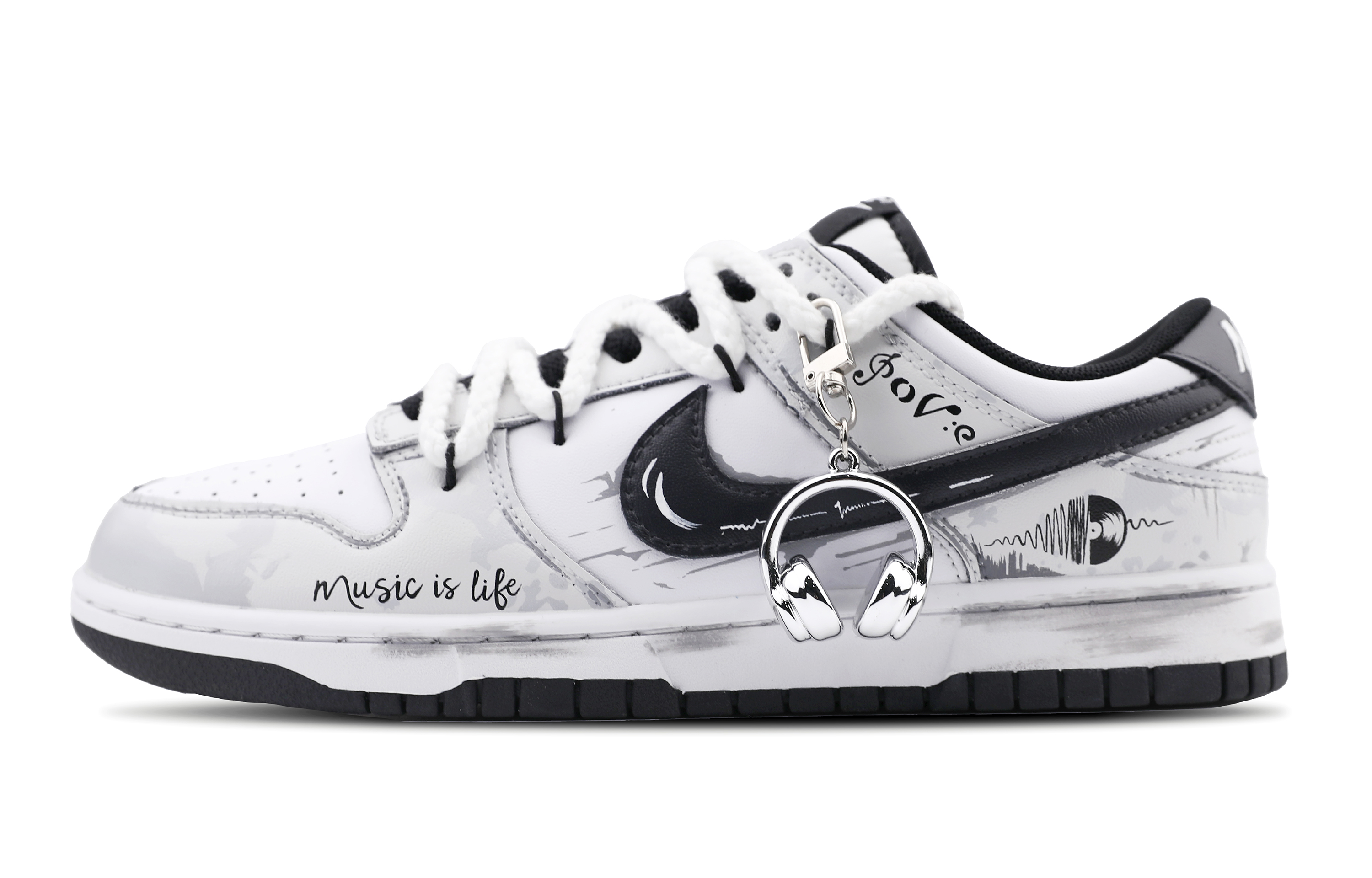 Nike Dunk Low Slip Resistant Low top Skateboard Shoes Unisex Gray White