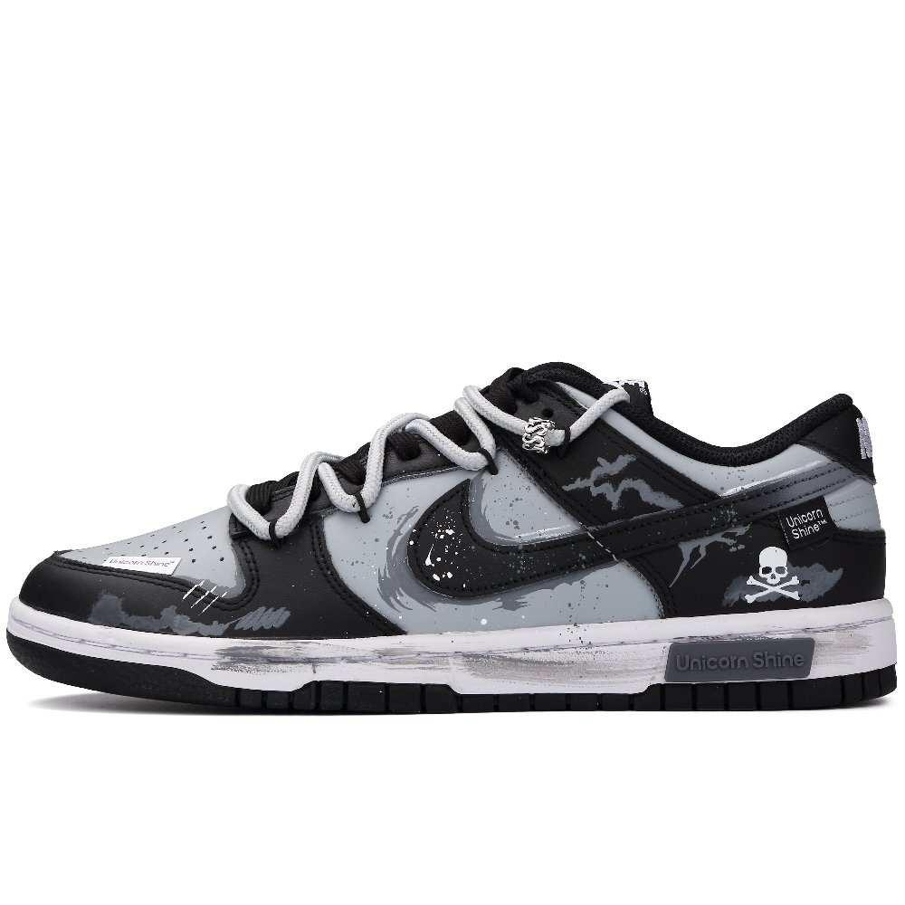 Nike Dunk Anti-Slip Wear-Resistant Low-Top Skateboard Shoes Unisex Black