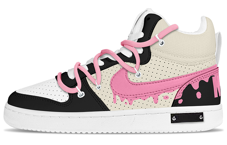 Nike Court Borough Mid High-Top Skateboard Shoes Men's Black Pink