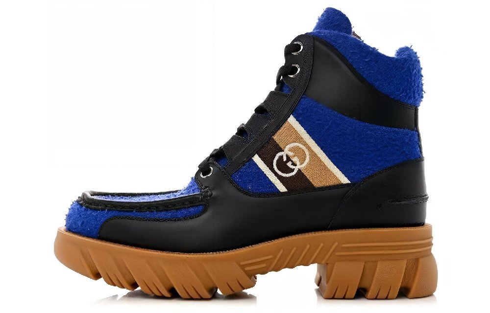 THE NORTH FACE x GUCCI Abrasion Resistant Short Outdoor Boots Men's Black Blue