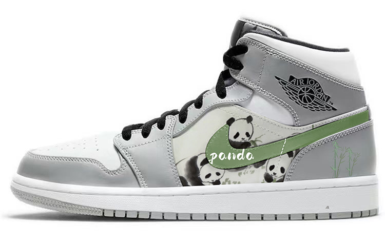 Jordan Air Jordan 1 Cushioning Anti-Slip Wear-Resistant Breathability Mid-Top Vintage Basketball Shoes Men's Smoke Gray