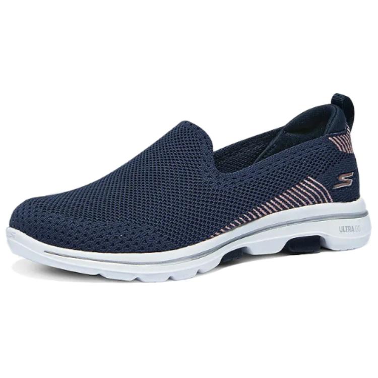 Skechers Go Walk 5 Cushioning Abrasion Resistant Breathable Low Top Casual Shoes Women's Marine Blue