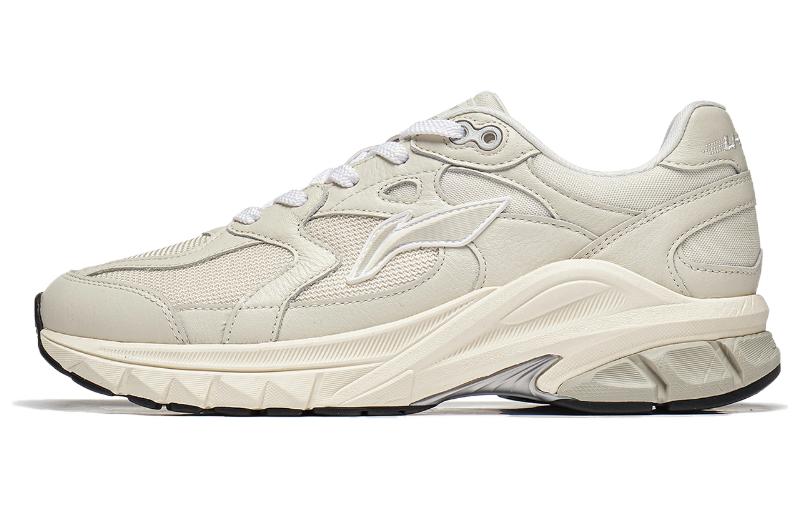 LiNing Furious Rider Runner Cushioned Slip-Resistant Low-Top Casual Shoes Men's Beige Gray