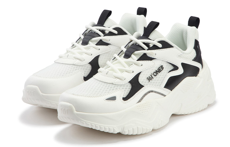 361° Ode MONO Yarn Edition Slip Resistant, Abrasion Resistant, Breathable Low Top Casual Shoes Women's White Black
